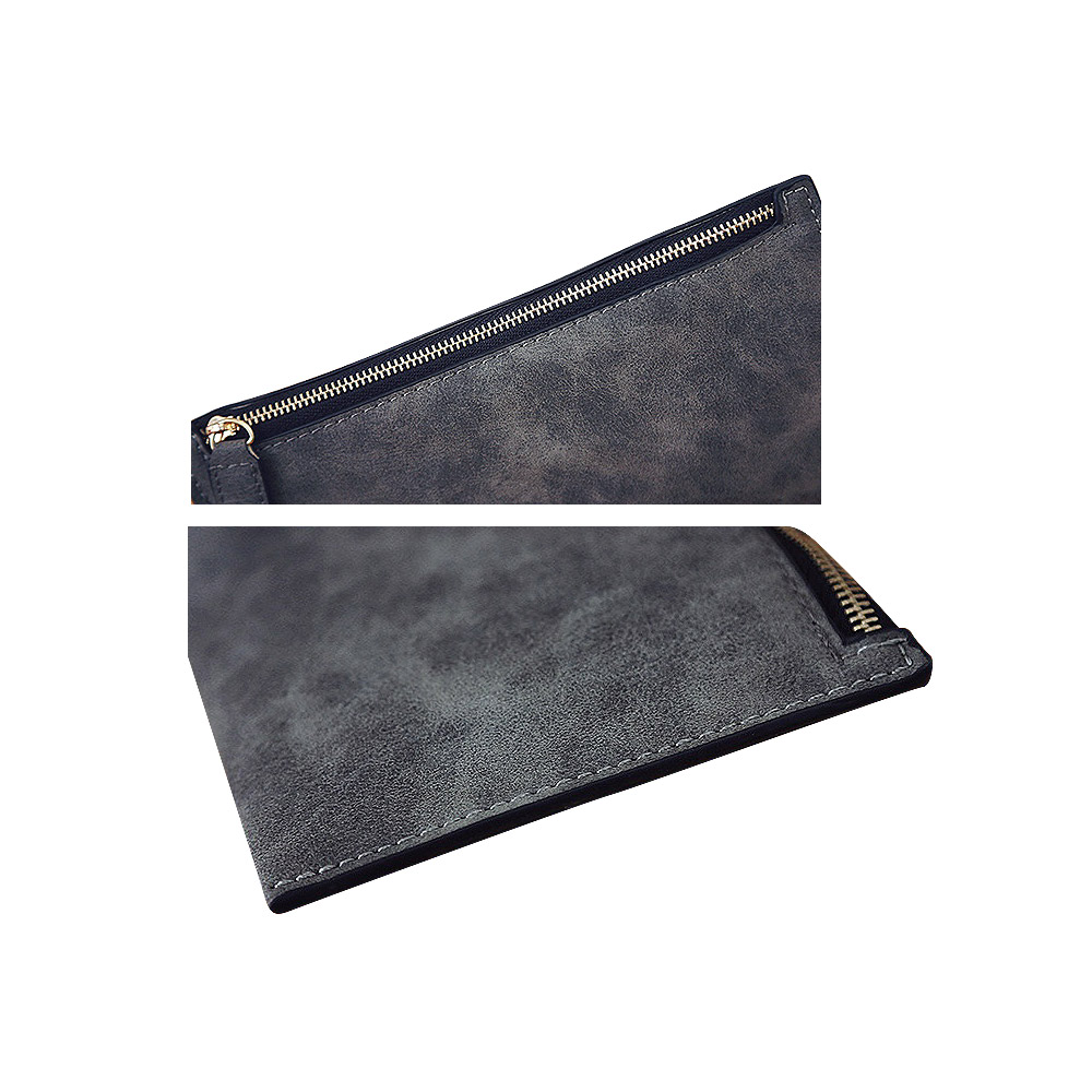 Black version of the faux leather long purse