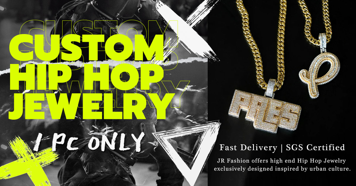 Advertisement for custom hip hop jewelry by JR Fashion Accessories