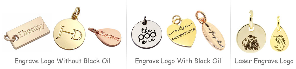 Comparison of different engraving effects on jewelry tags