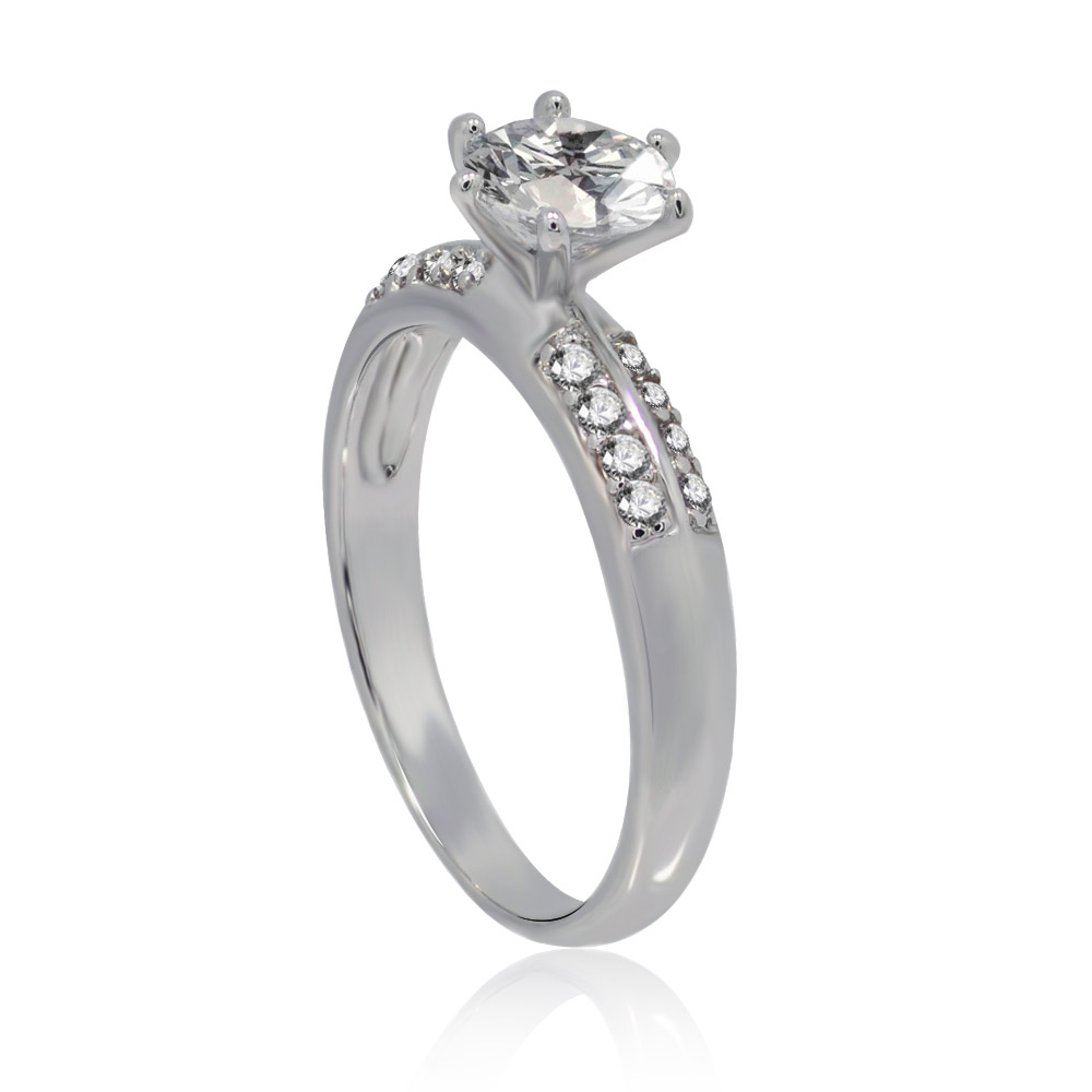 Close-up of the Showy Princess Ring's CZ stones