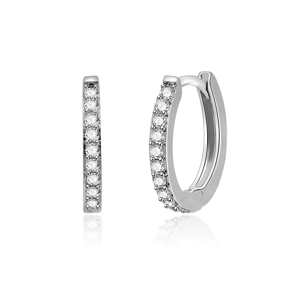 A pair of Eternity Circle huggie earrings