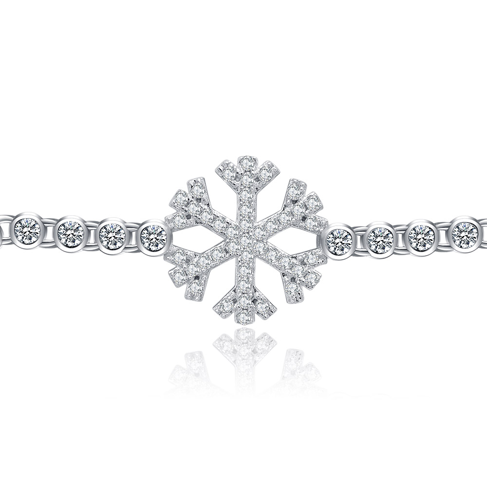 Full view of the elegant Snowflake Tennis Bracelet