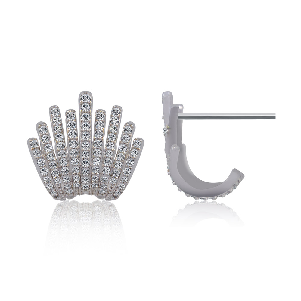 A detailed view of the Chic Shine Studs showcasing the intricate cubic zirconia setting.