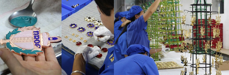 Detailed jewelry production process showing craftsmanship