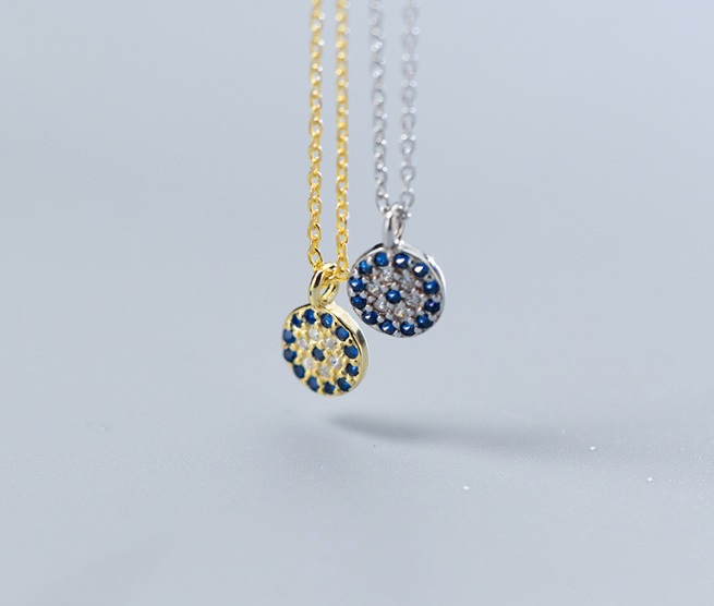 Evil Eye necklaces available in both gold and silver plating options