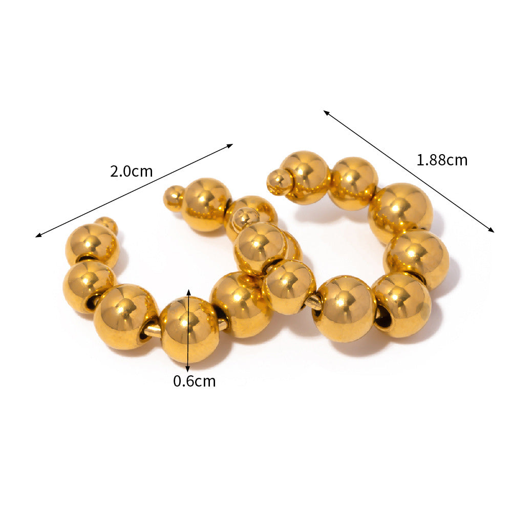 Measurement diagram for the gold beaded ear cuff