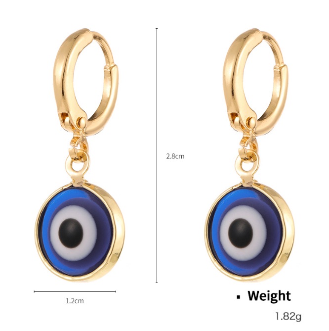 Dimensions of the Small Hoop Evil Eyes Earring