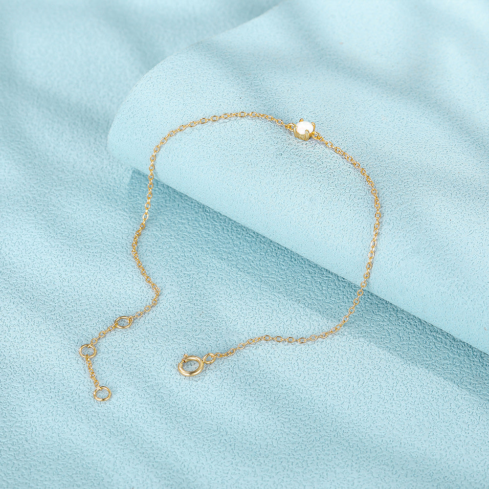 Gold finish opal sterling silver bracelet