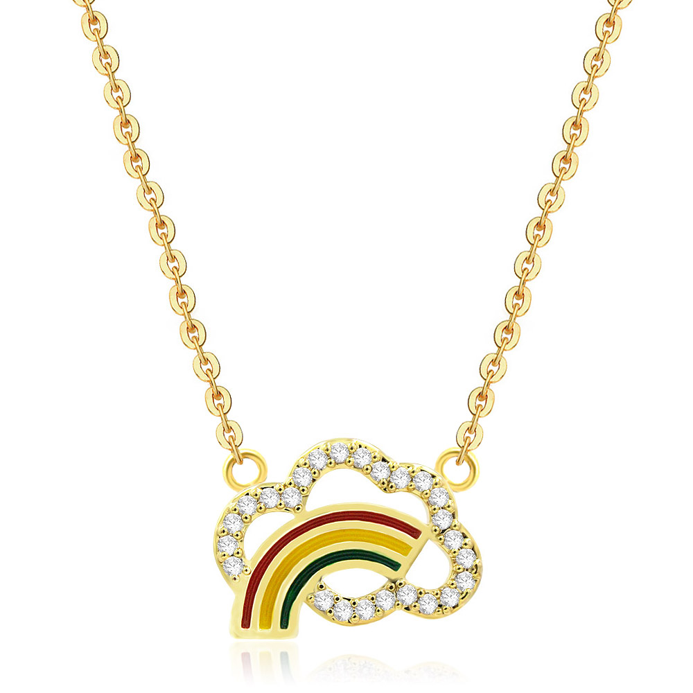 Detailed craftsmanship of the Rainbow Cloud Colorful Necklace
