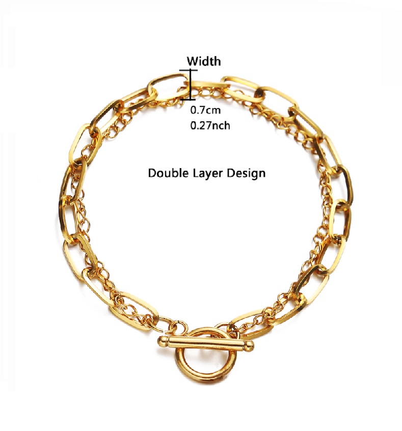 Dimension specifications of the gold double layer bracelet
