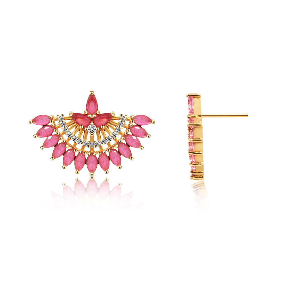 Side view of Pinky Fan Studs showing the post closure