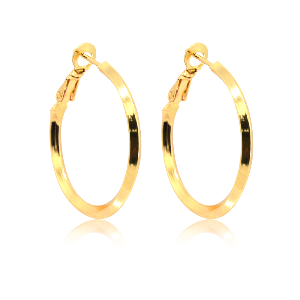 Close-up view of the lever back clasp on the Gold Hoop Die-Cut Earrings