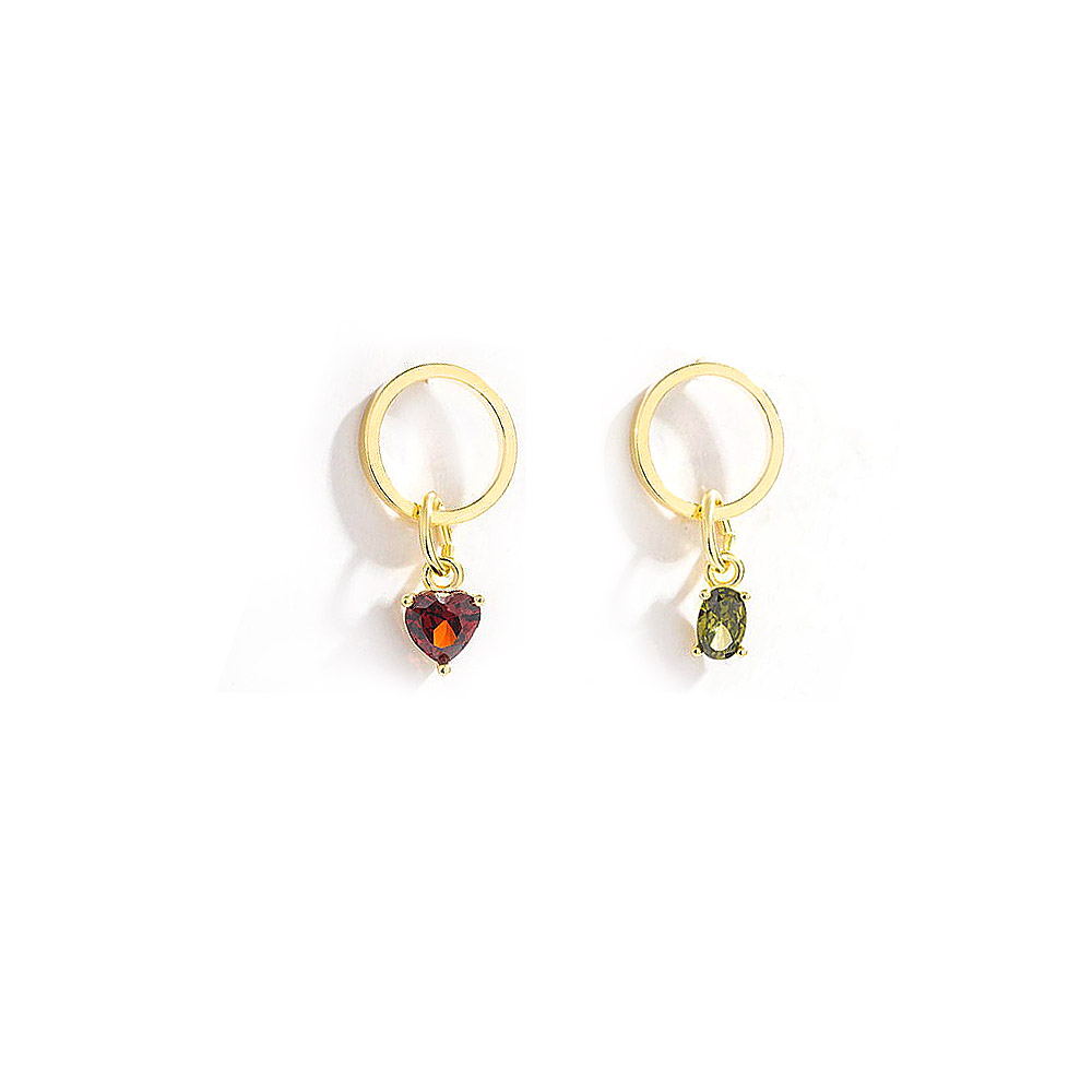 Alternative view of the gemstone earrings showcasing their unique design