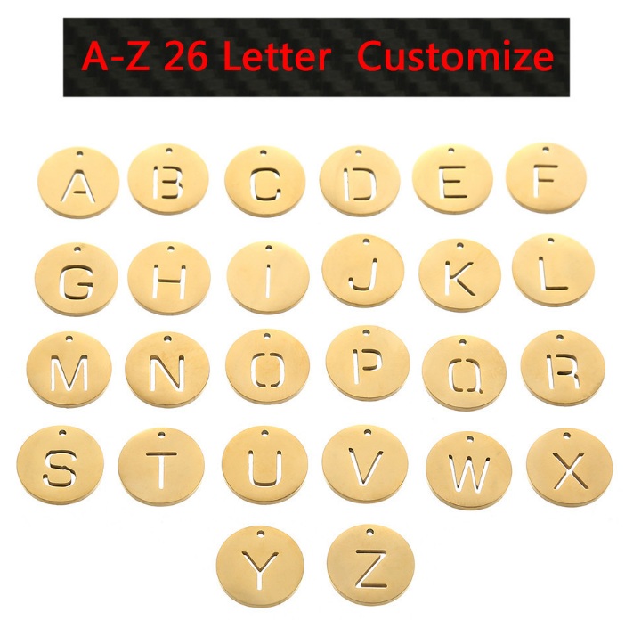A-Z customizable gold letter pendants for necklaces