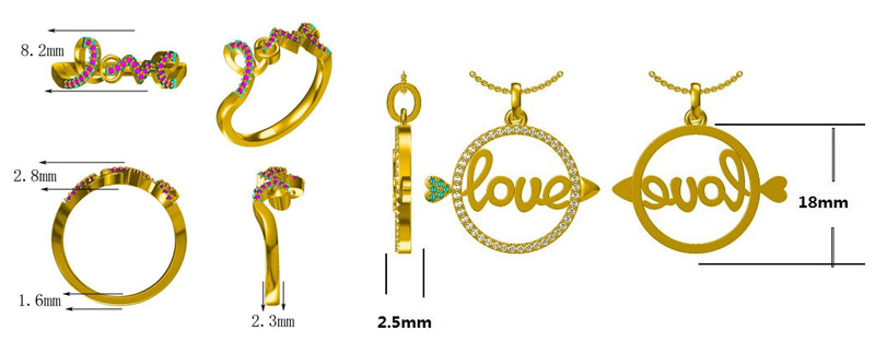 Valentine's Day themed jewelry designs