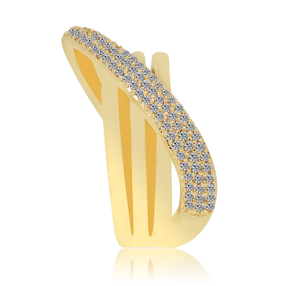 Open design detail of the CZ wrap ring