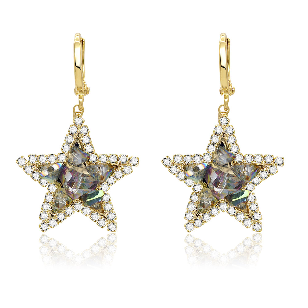 Close-up of the Drop Dazzle Star Earrings