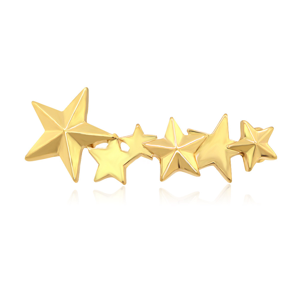 Detailed view of the Six Stars gold shoelace clips
