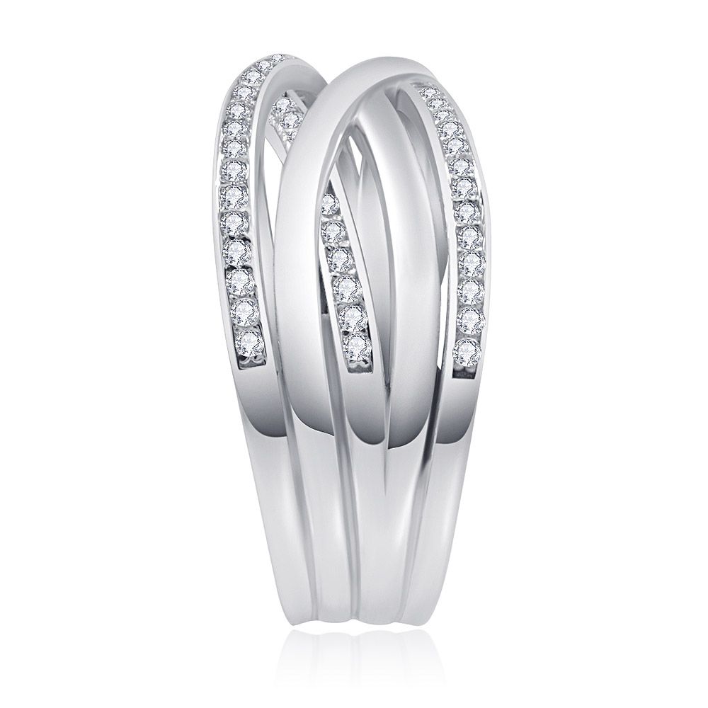 Angled view of the intertwined Crossover X Bliss Ring