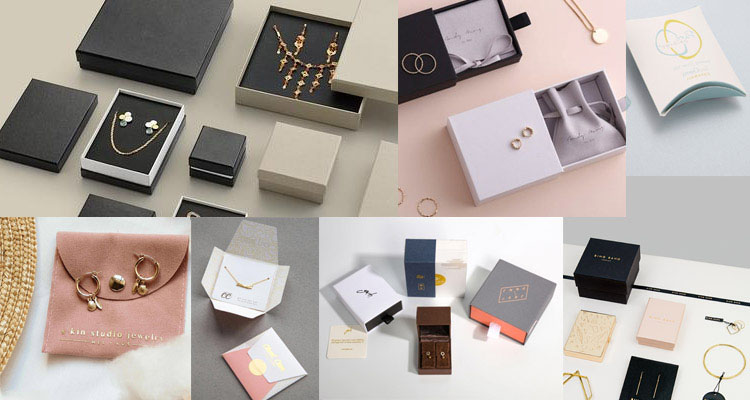Various styles of custom jewelry packaging and boxes
