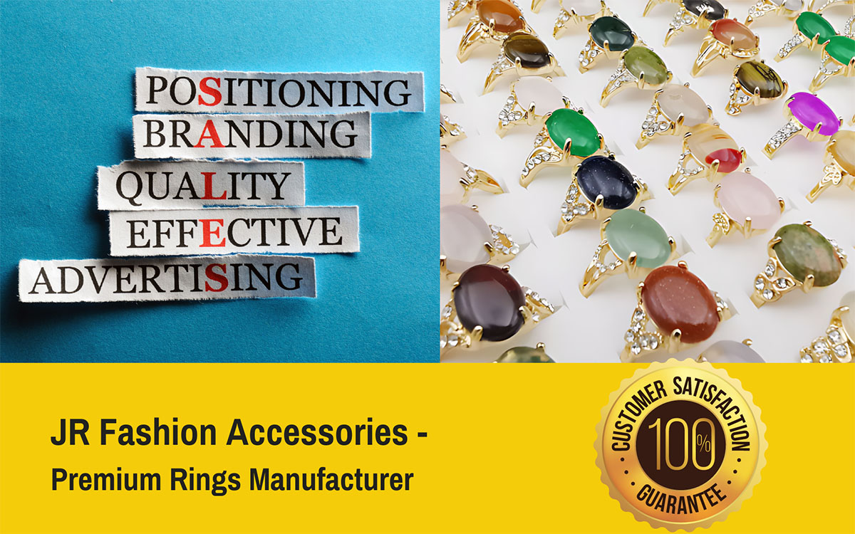 Advertisement for JR Fashion Accessories premium rings, highlighting a customer satisfaction guarantee.