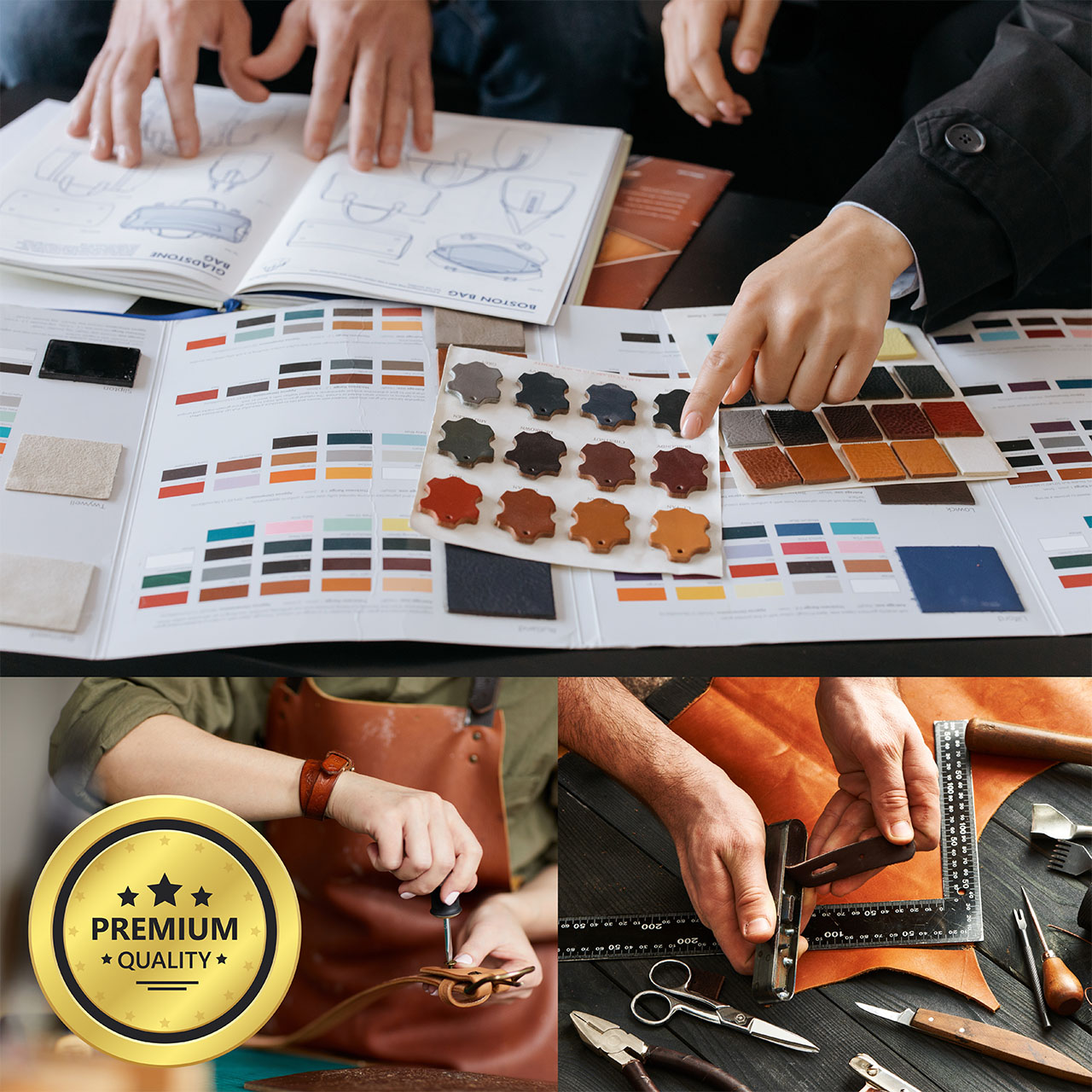 Detailed craftsmanship of a custom leather product