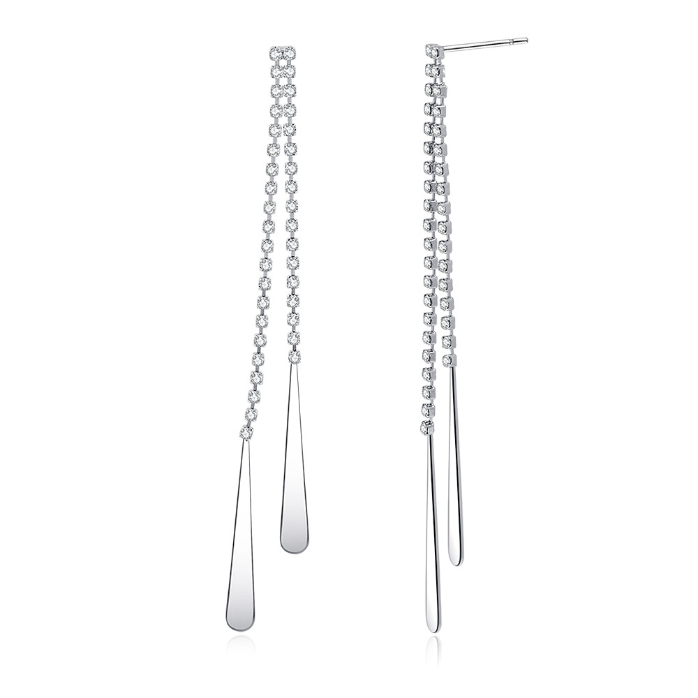 Multiple angles of the Crystal Chandelier Post Earrings