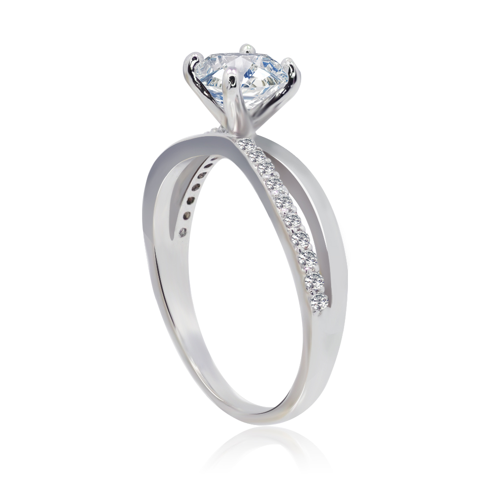Detailed view of the Make It Forever Ring's halo setting