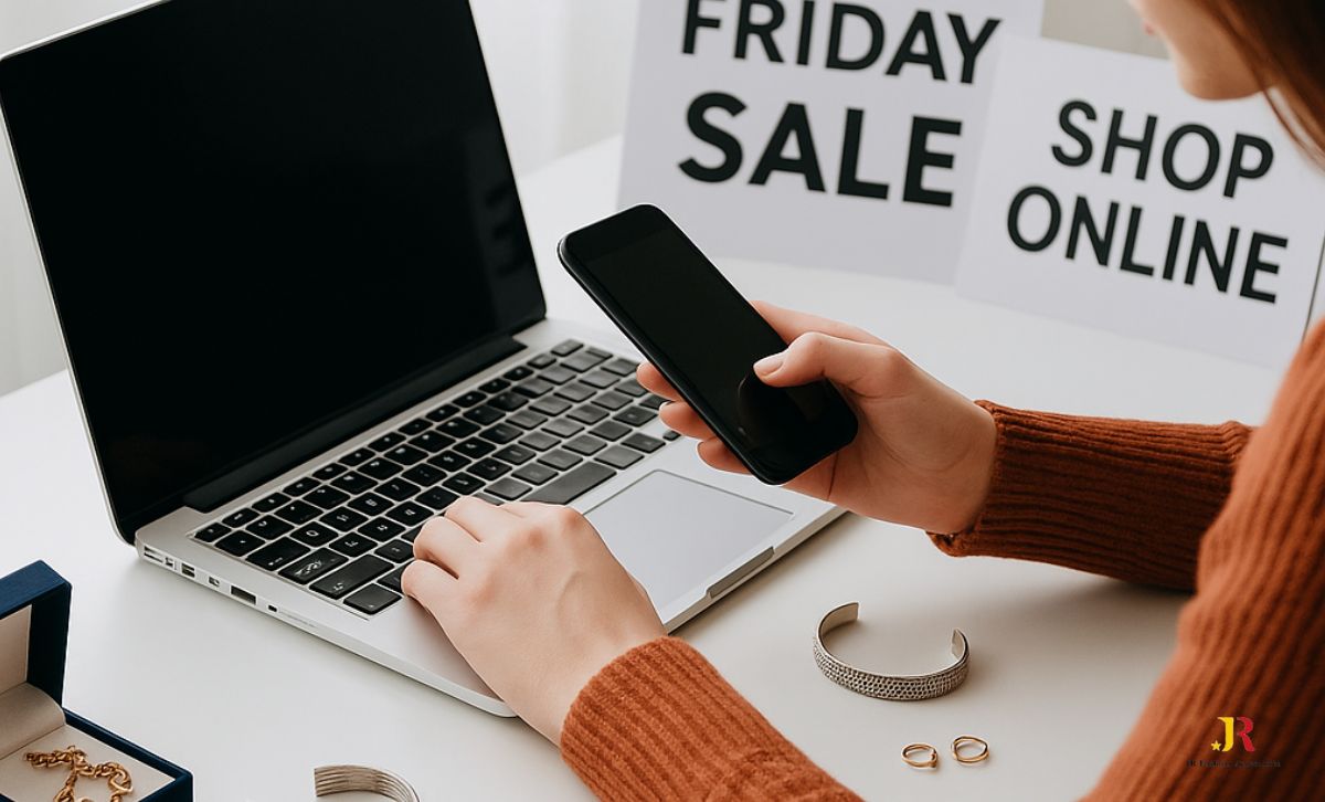 Jewelry brand marketing photoshoot with model wearing statement pieces for online promotion