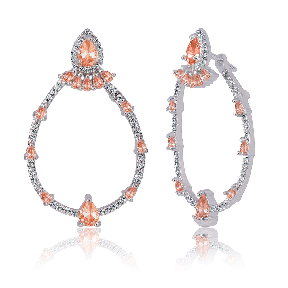 A detailed side view of the Tears O Joy earring showcasing its quality craftsmanship