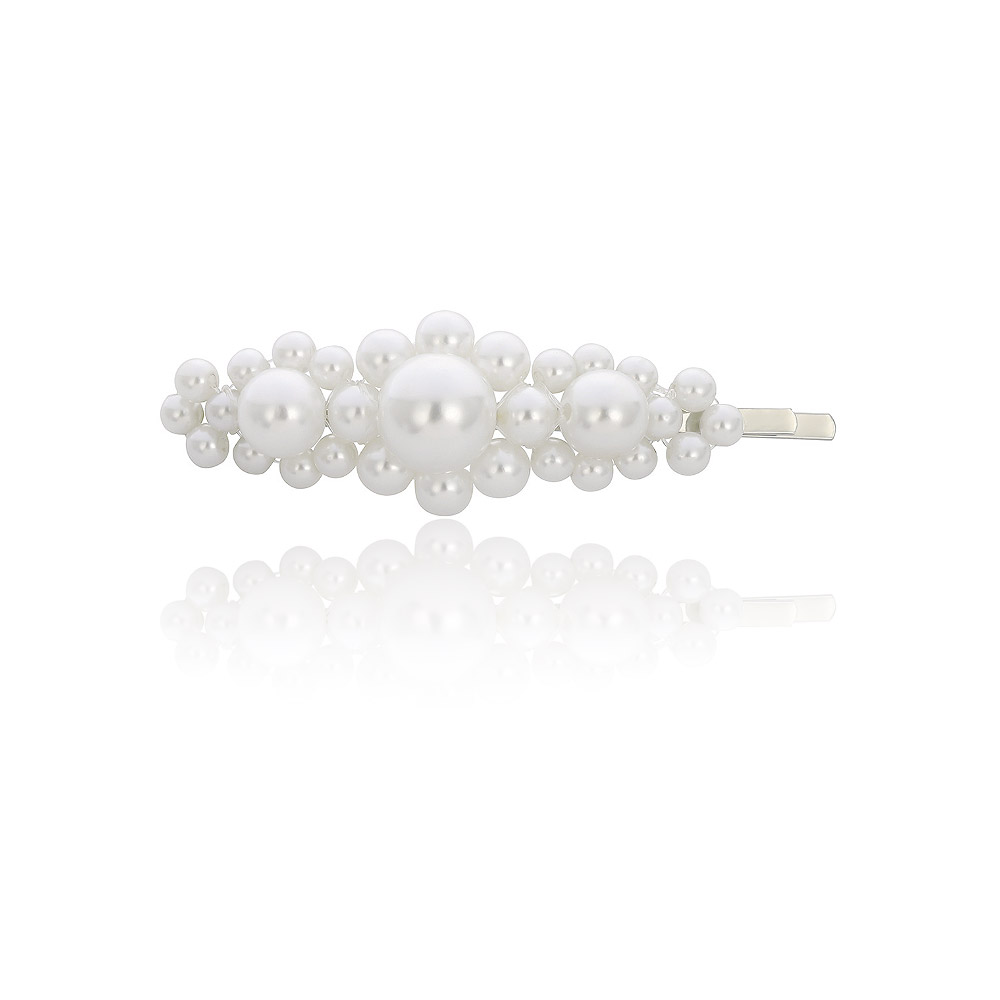 Detailed view of the Pearl Barrette Hair Pin on a neutral background