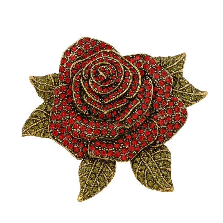 Various styles of flower brooches available for customization
