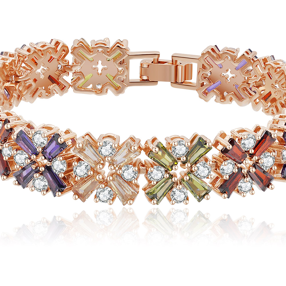 Detailed craftsmanship of the multicolor sparkle bracelet