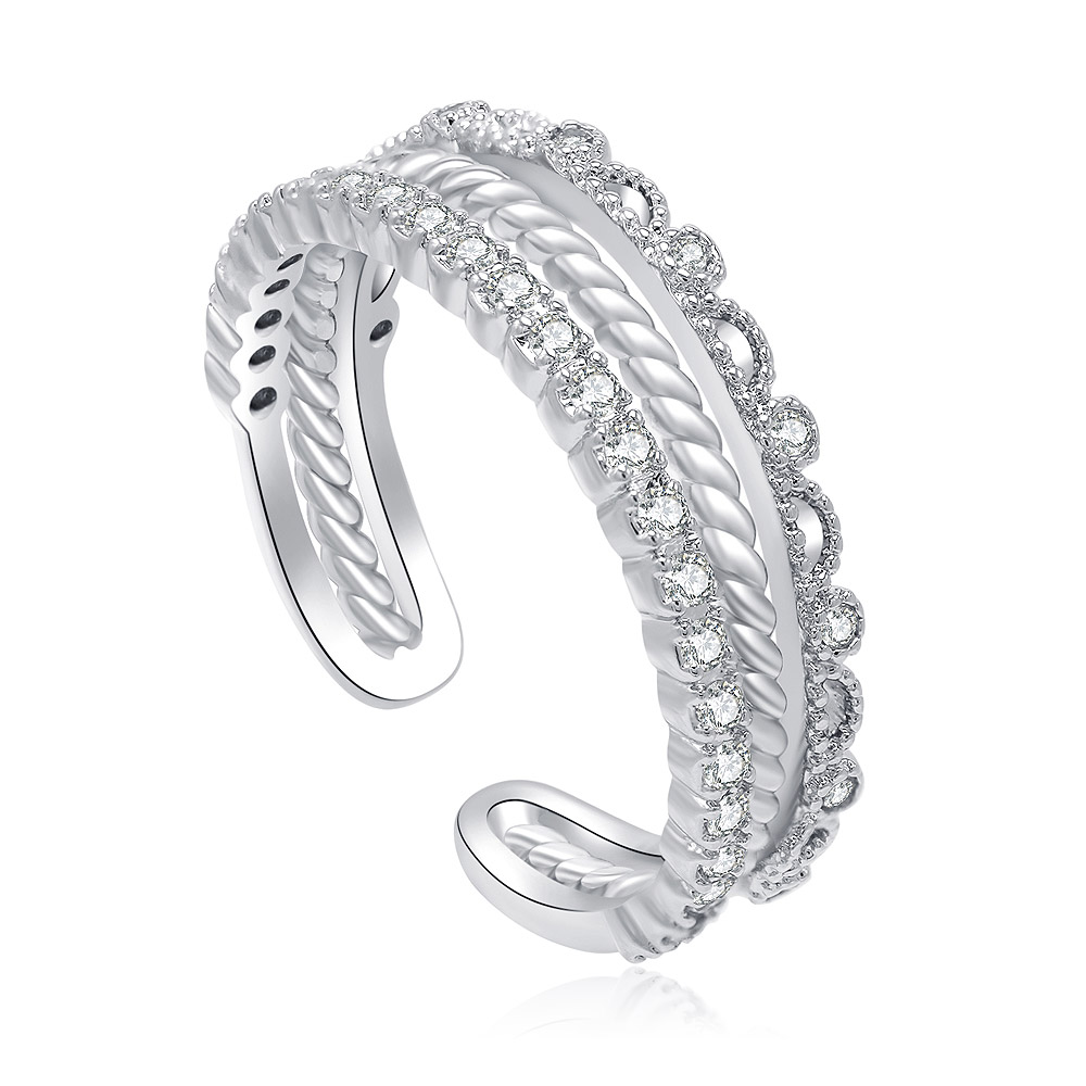 Detailed view of the spiral ring's twisted design