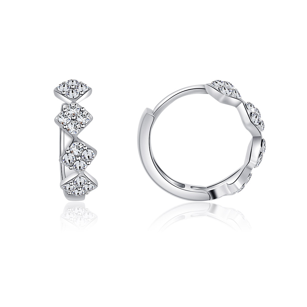 Close-up detail of the cubic zirconia on the Bling 10mm Huggie Hoop Earrings