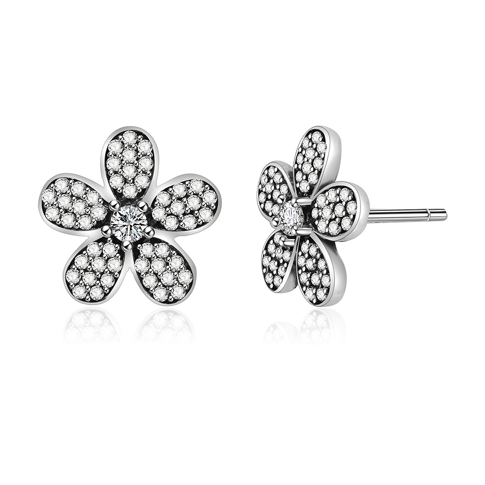 A close-up view of the Antique Flower Stud Earring's intricate design