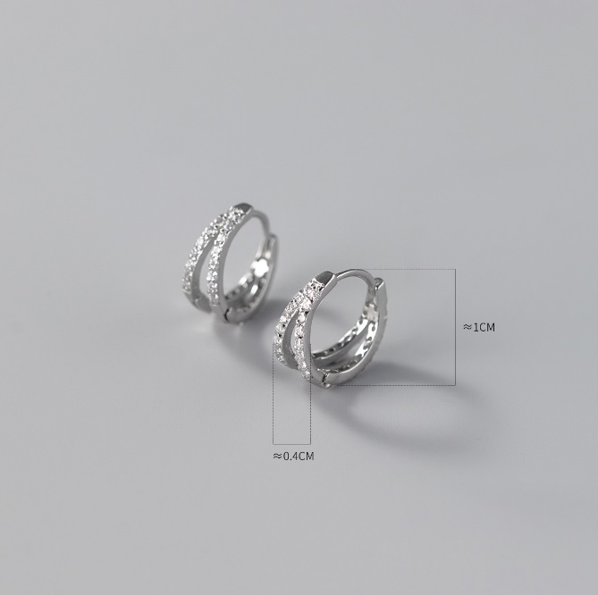 Detailed measurements of the sterling silver hoop earrings