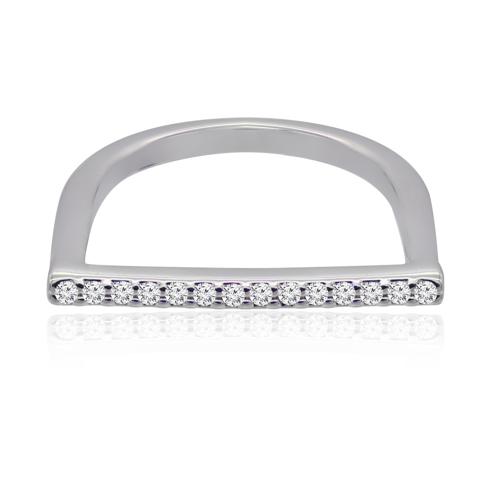 Detailed view of the sparkling cubic zirconia stones