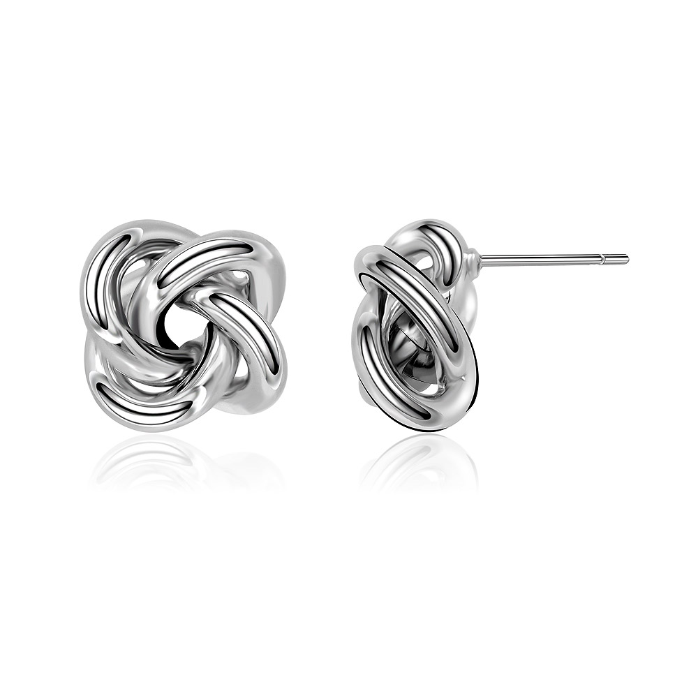 Multiple views of the Twist Knot Stud Earrings