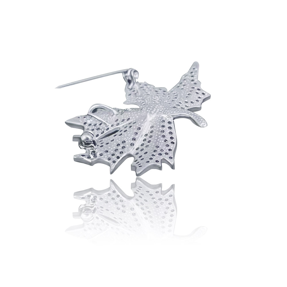 Matching silver maple leaf earring