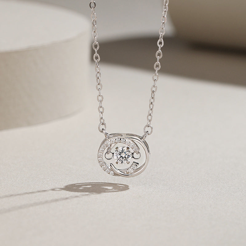 The 925 sterling silver necklace displayed on a neutral background