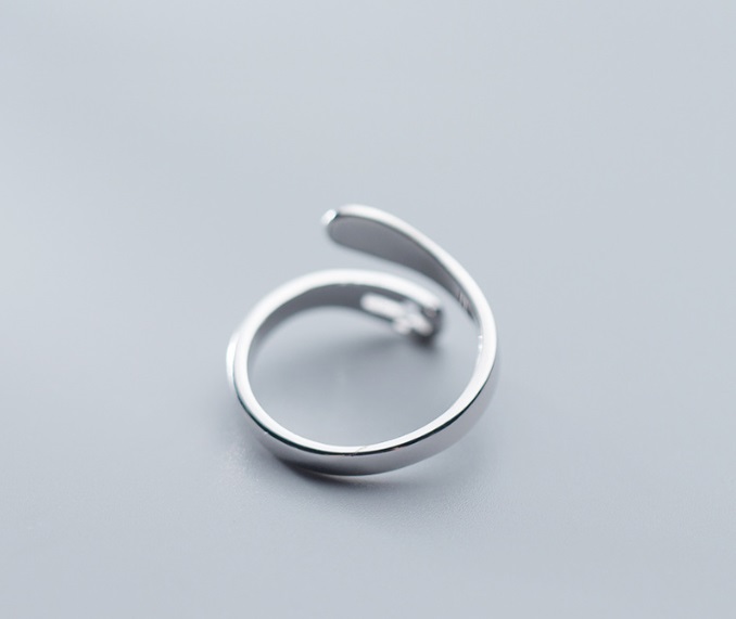 Adjustable open-ended design of the sterling silver faith ring