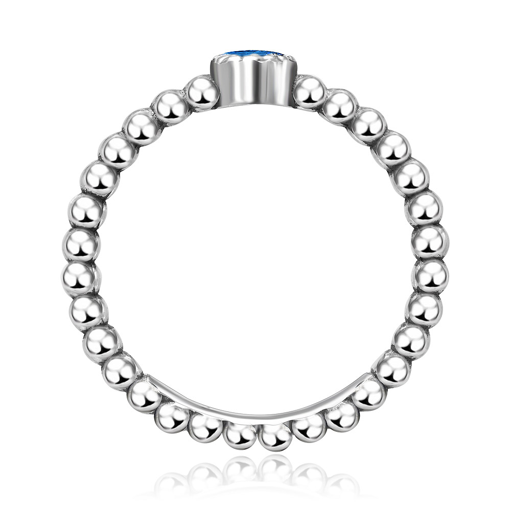 Detailed view of the beaded band on the Turquoise Bubble Ring