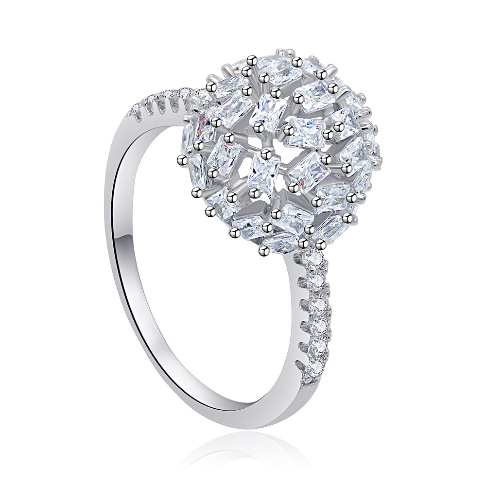 Detailed side view of the CZ Ball Shape Ring