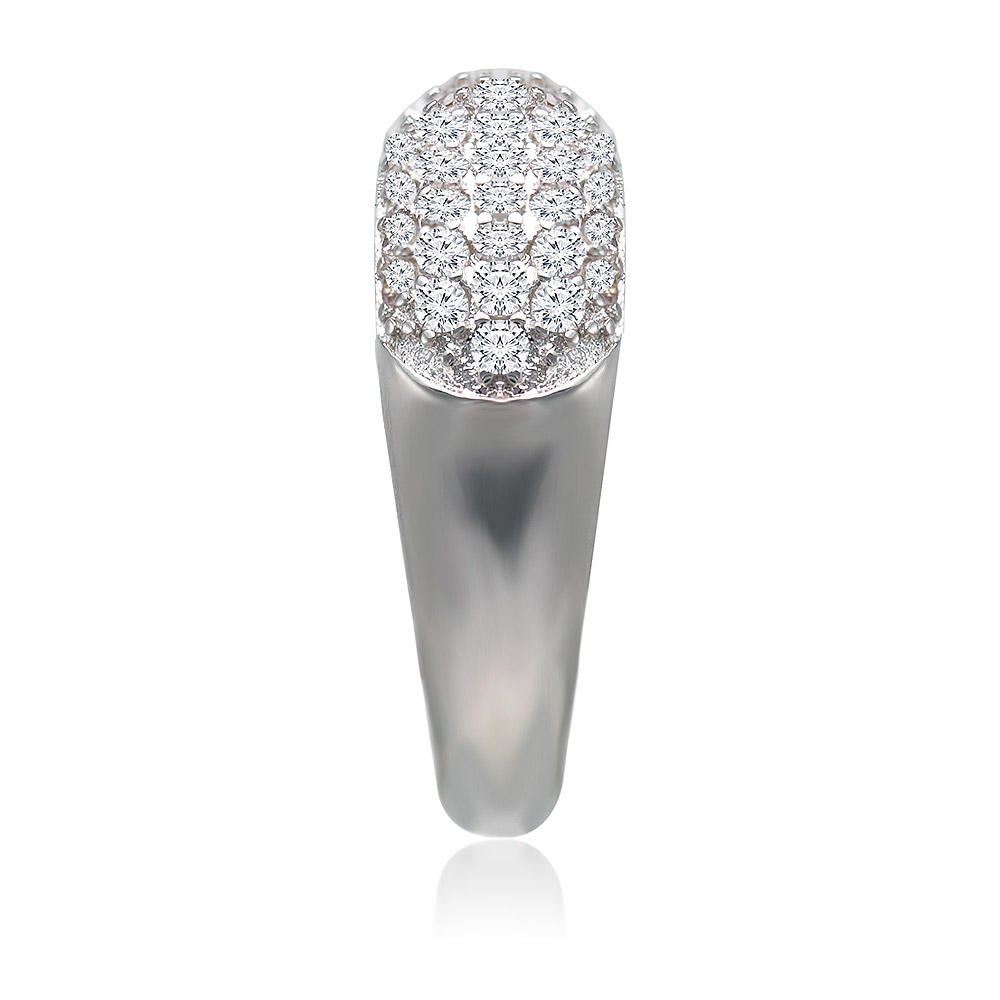 Close-up detail of the 'Has Its Thorns Band' ring's cubic zirconia stones