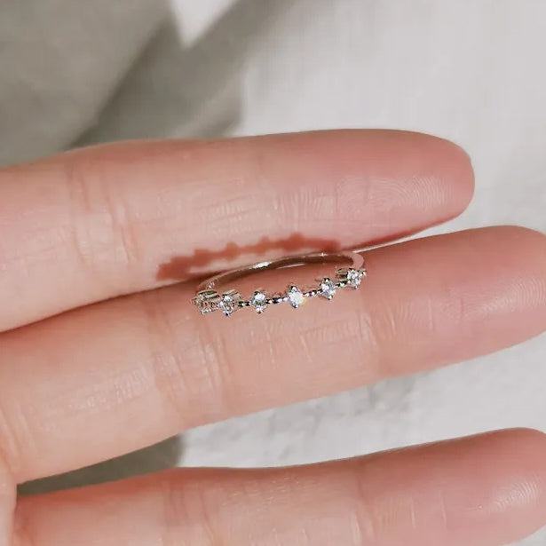 Silver finish option for the 925 sterling silver zircon ring set