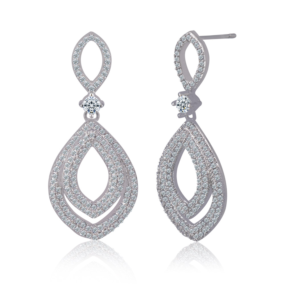 Detailed view of the Dangle Diva Drops showing the double-layered design