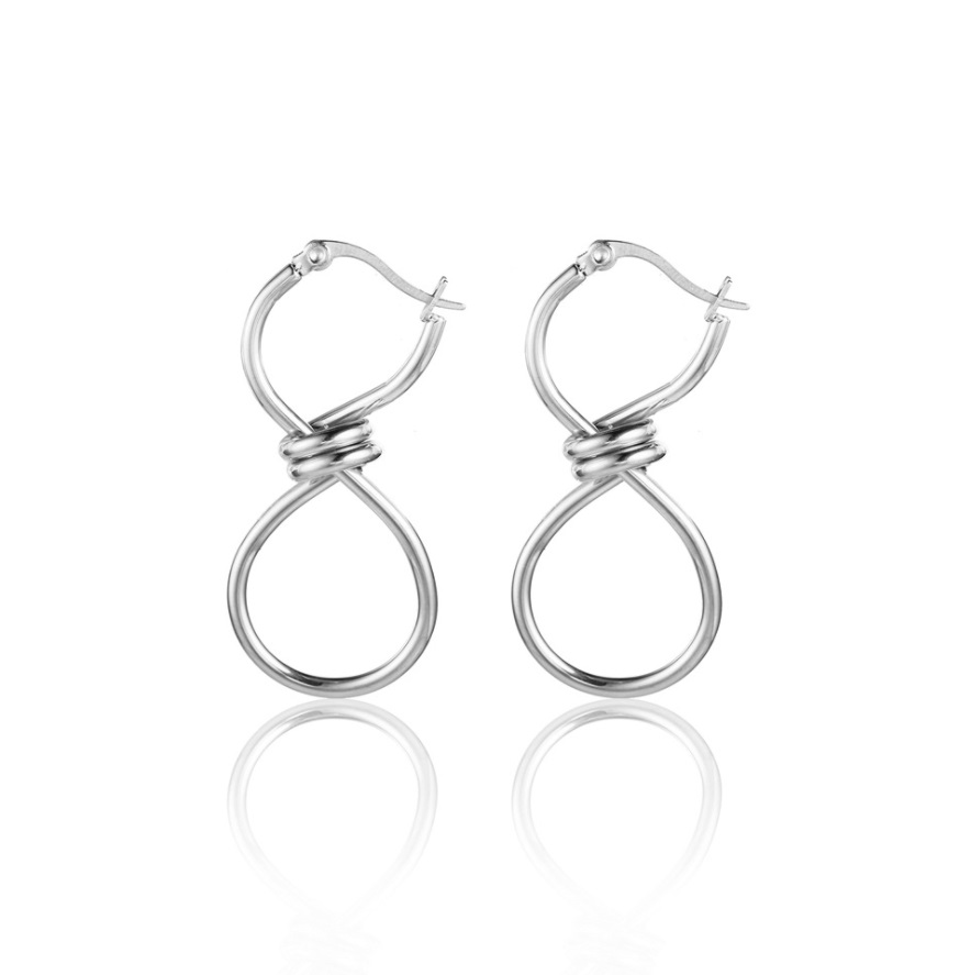 Infinity Stainless Steel Earrings in Silver