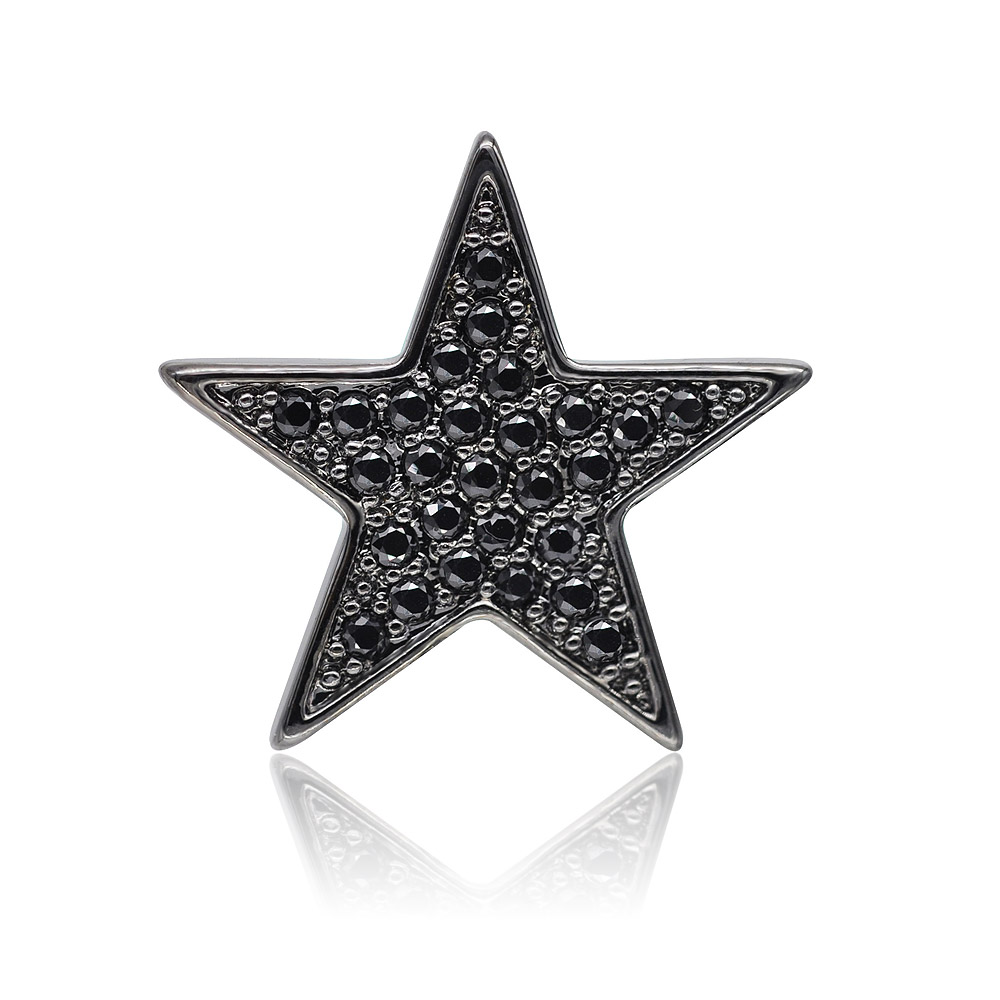 Front view of the Starburst Black Clutch Pin