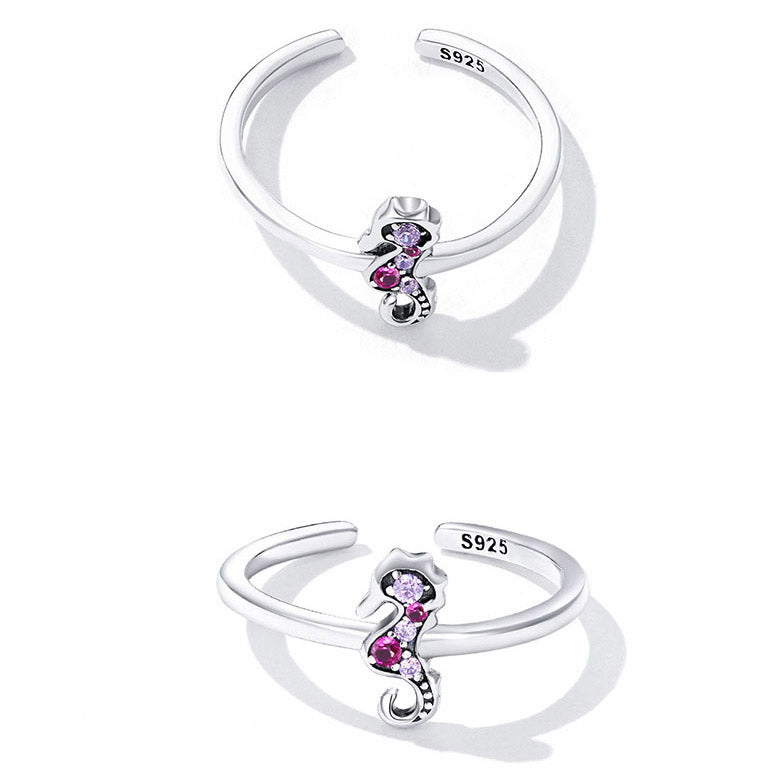 Detail of a sterling silver animal-themed ring from the collection